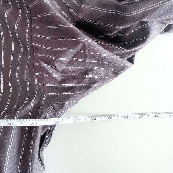 Panhandle Slim Mens Vintage Pinstripe Long Sleeve Snap Up Shirt Brown Large Tall - Picture 8 of 9